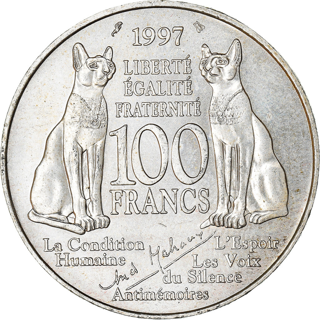 Coin, France, André Malraux, 100 Francs, 1997, MS(60-62), Silver, KM:1188