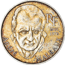 Moneta, Francja, André Malraux, 100 Francs, 1997, AU(50-53), Srebro, KM:1188