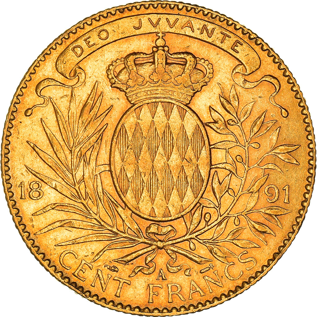 Monnaie, Monaco, Albert I, 100 Francs, Cent, 1891, Paris, TTB+, Or, KM:105