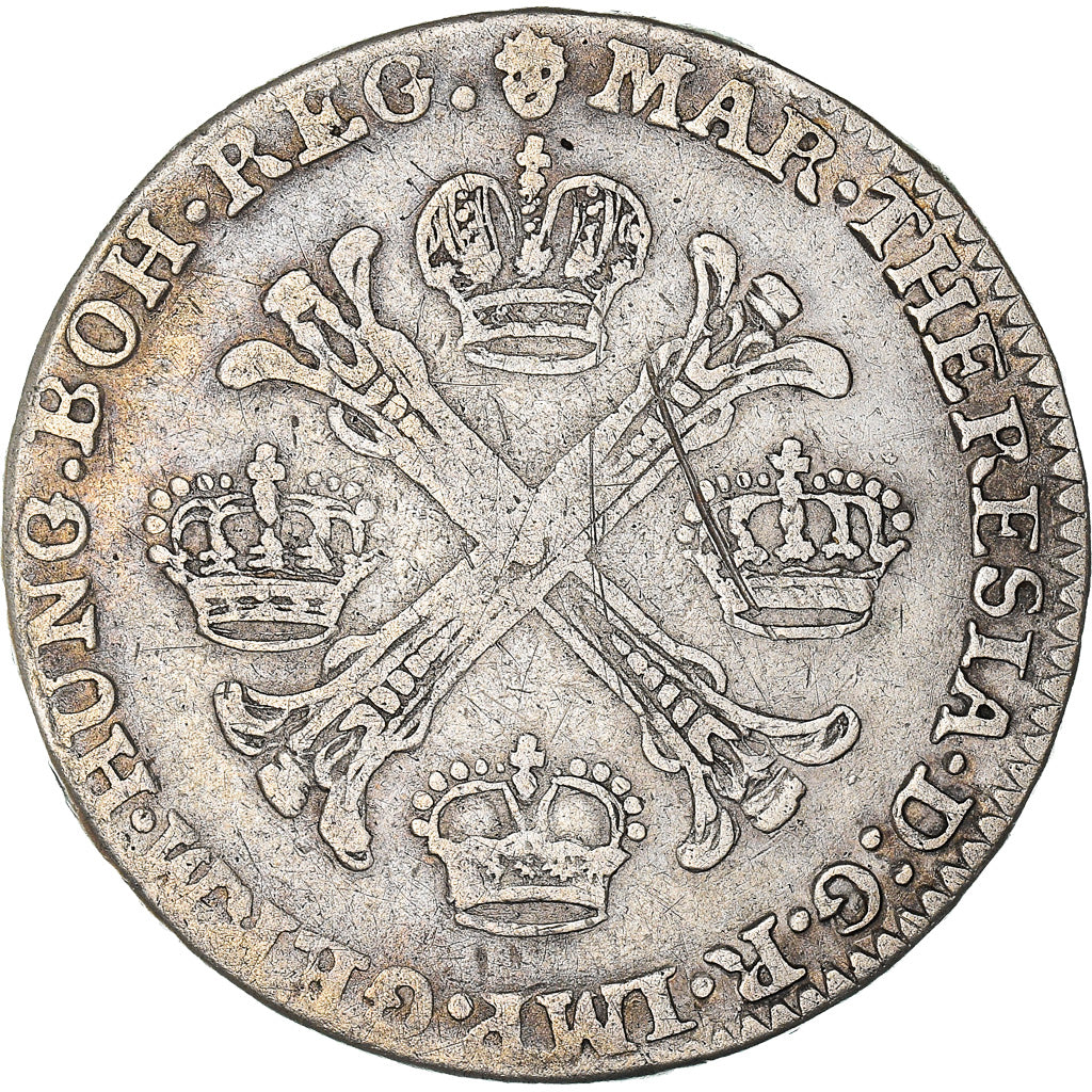 Monnaie, AUSTRIAN NETHERLANDS, Maria Theresa, 1/2 Kronenthaler, 1762/1