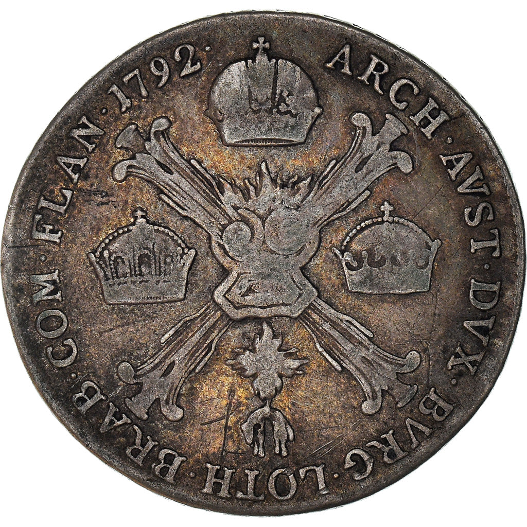 Coin, AUSTRIAN NETHERLANDS, Franz II, 1/4 Kronenthaler, 1792, Vienne, VF(30-35)