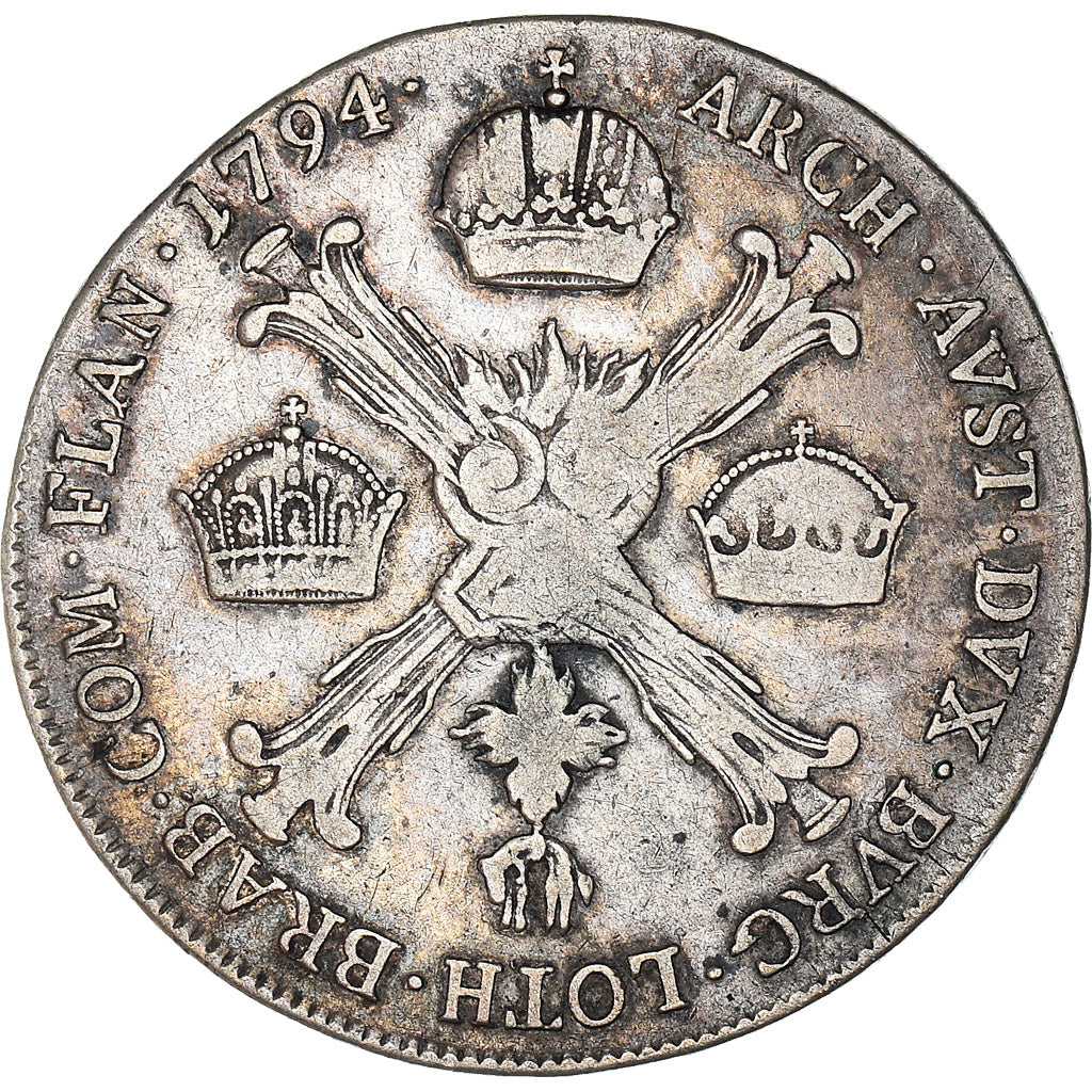 Coin, AUSTRIAN NETHERLANDS, Franz II, 1/4 Kronenthaler, 1794, Vienna, VF(30-35)