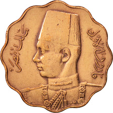 Egitto, Farouk, 5 Milliemes, 1943, British Royal Mint, BB, Bronzo, KM:360