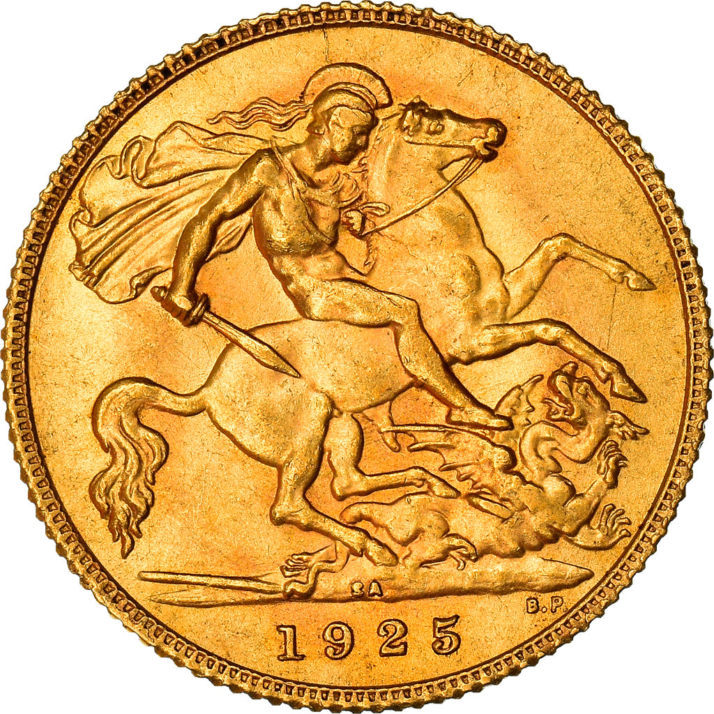 Moeda, África do Sul, George V, 1/2 Sovereign, 1925, Pretoria, MS(60-62)