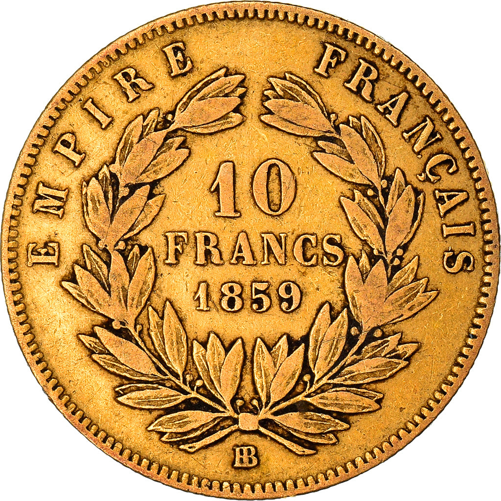 Monnaie, France, Napoleon III, 10 Francs, 1859, Strasbourg, TB+, Or
