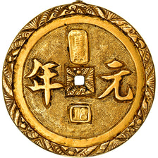 China, Amulet, Charm in Cash style, 1911-1950, AU(55-58), Gold