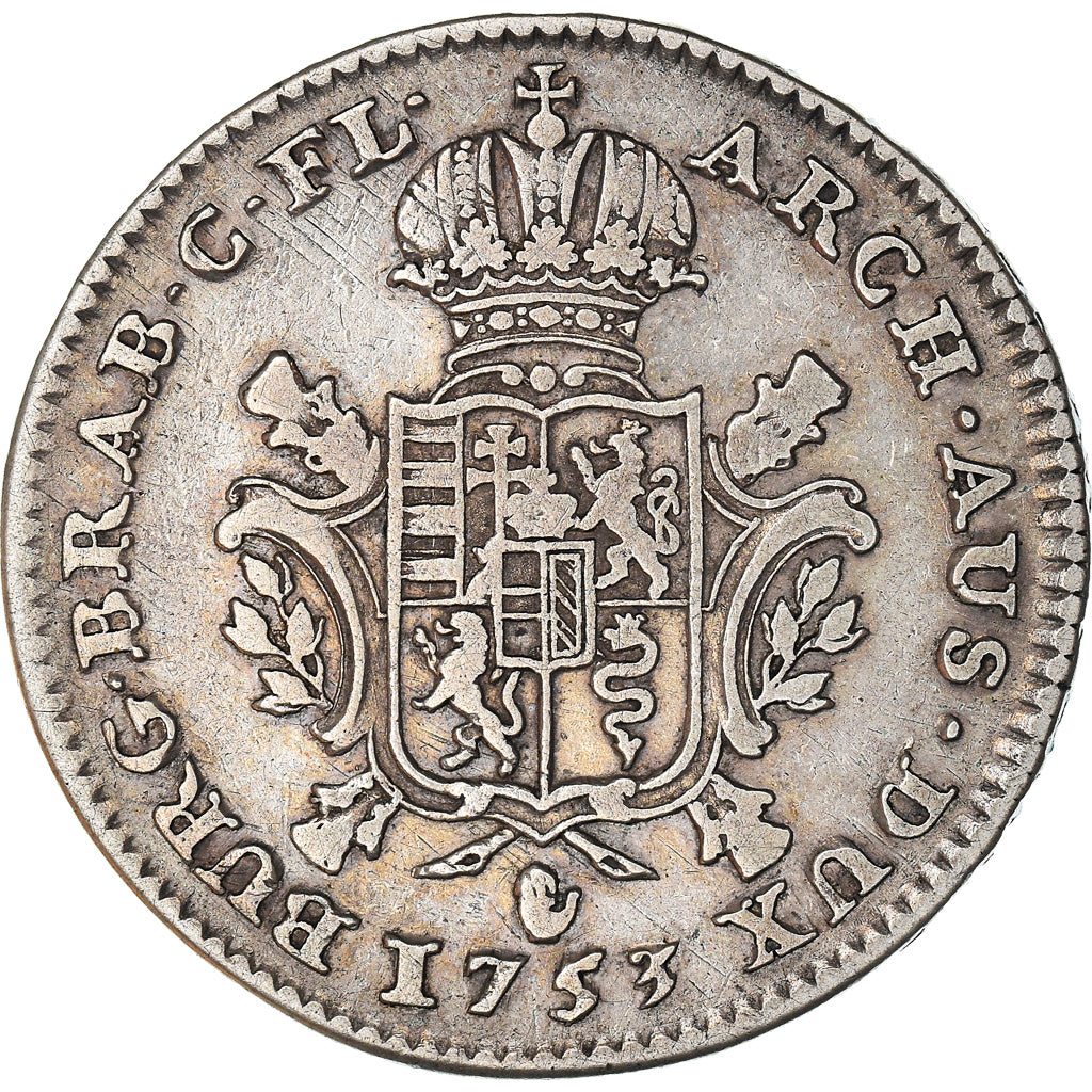 Coin, AUSTRIAN NETHERLANDS, Maria Theresa, 1/2 Ducaton, 1753, Antwerp