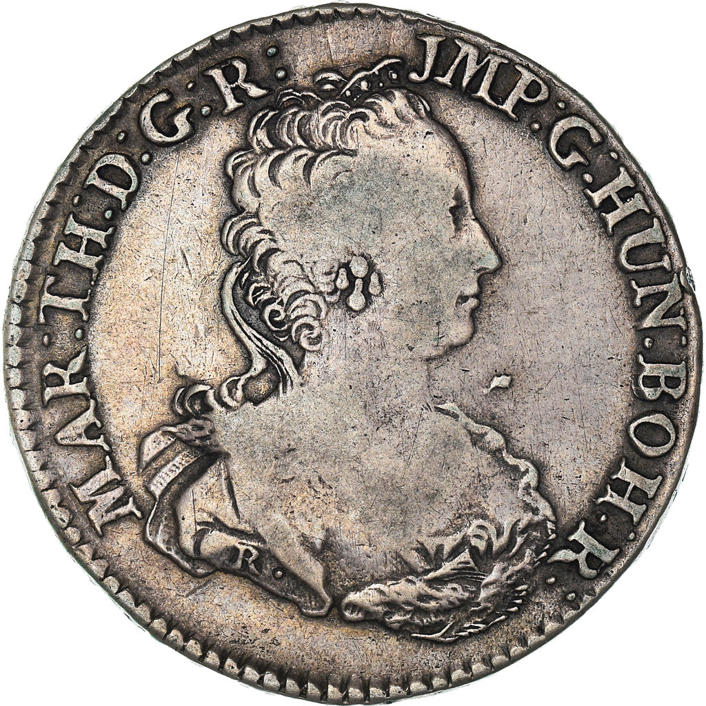 Moneda, PAÍSES BAJOS AUSTRIACOS, Maria Theresa, 1/2 Ducaton, 1753, Bruges, MBC