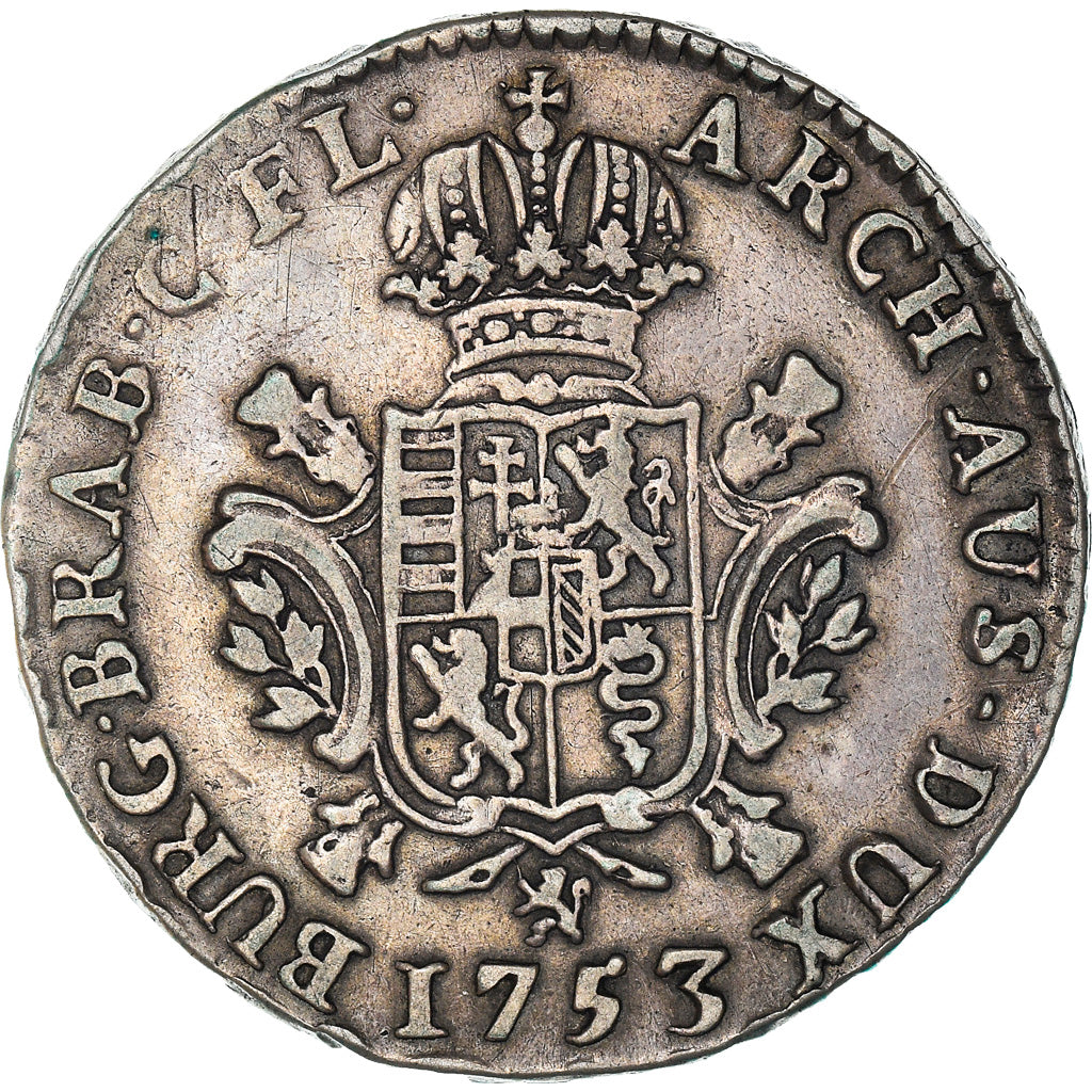 Moneda, PAÍSES BAJOS AUSTRIACOS, Maria Theresa, 1/2 Ducaton, 1753, Bruges, MBC