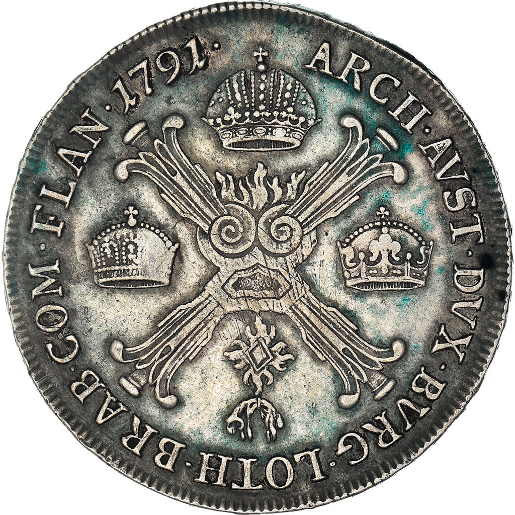 Moneda, PAÍSES BAJOS AUSTRIACOS, Leopold II, 1/2 Kronenthaler, 1791, Günzburg