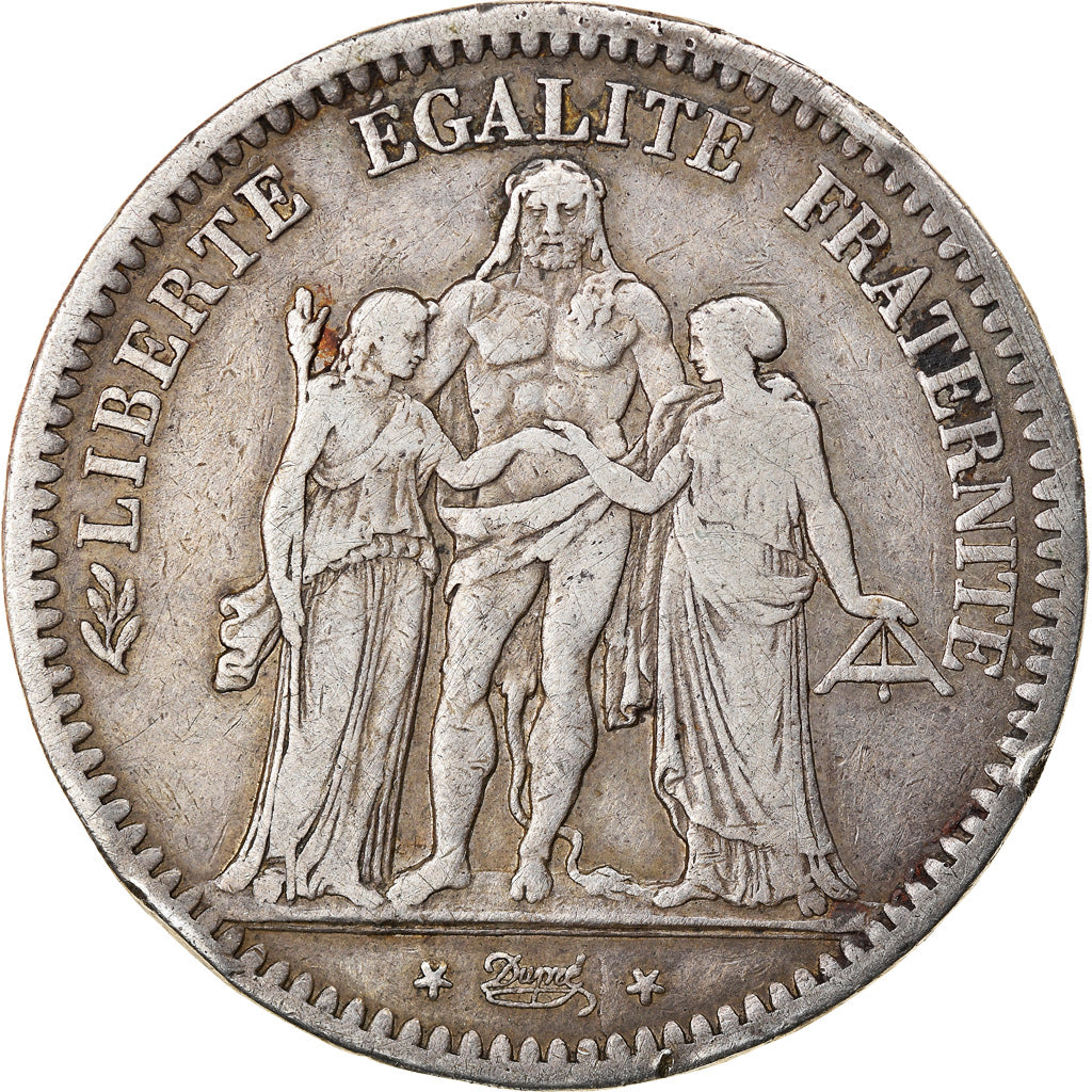 Coin, France, Hercule, 5 Francs, 1849, Strasbourg, VF(30-35), Silver, KM:756.2