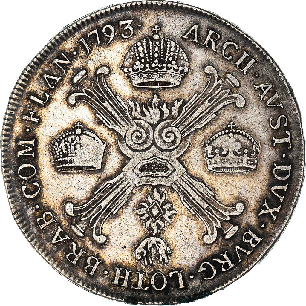 Coin, AUSTRIAN NETHERLANDS, Franz II, 1/2 Kronenthaler, 1793, Vienna, EF(40-45)