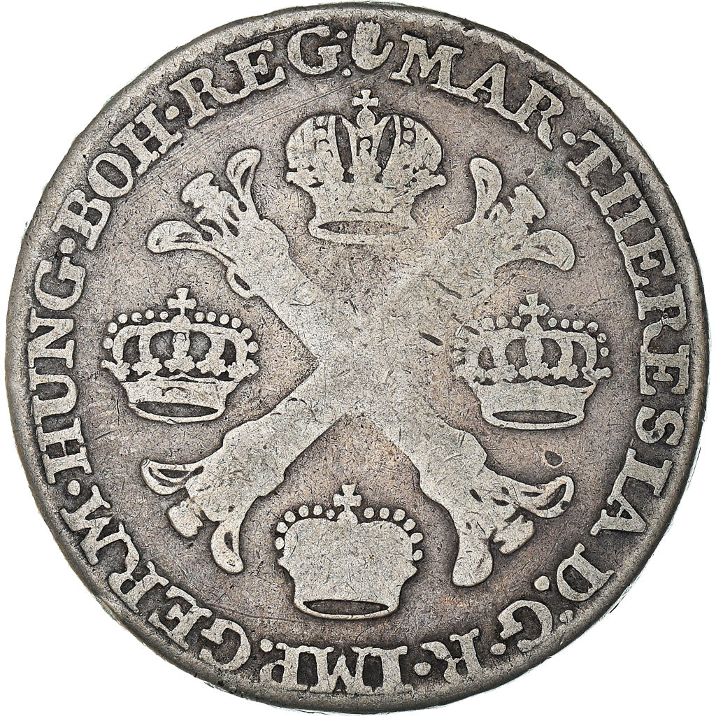 Coin, AUSTRIAN NETHERLANDS, Maria Theresa, 1/2 Kronenthaler, 1755, Antwerp