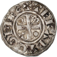 Moneta, Francia, Champagne, Thibaut II, Denarius, Provins, BB, Argento
