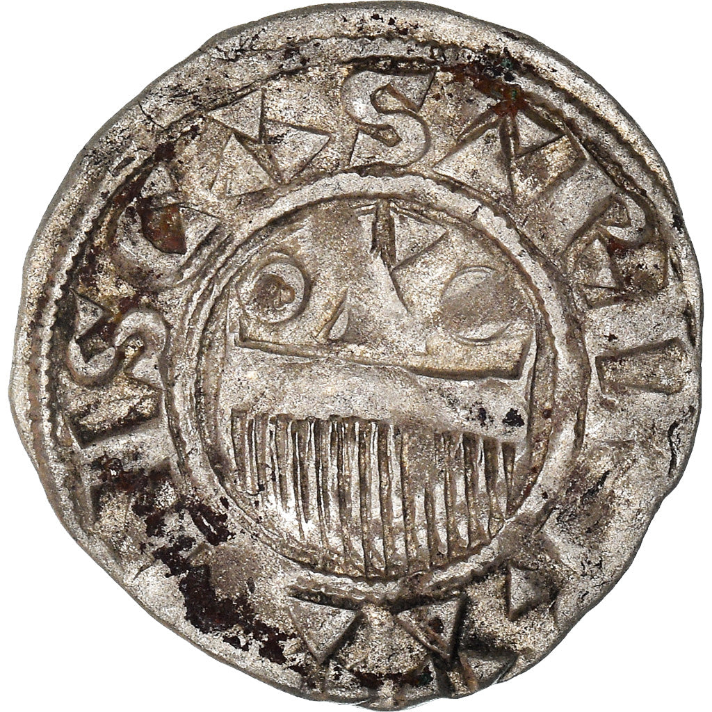 Moneta, Francia, Champagne, Thibaut II, Denarius, Provins, BB, Argento