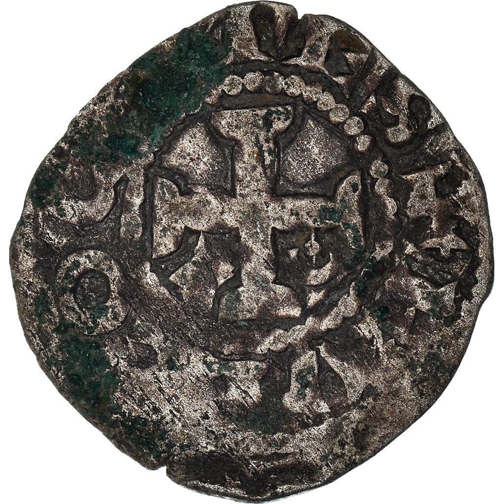 Monnaie, France, Anjou, Foulques V, Denier, Angers, B+, Argent, Boudeau:153