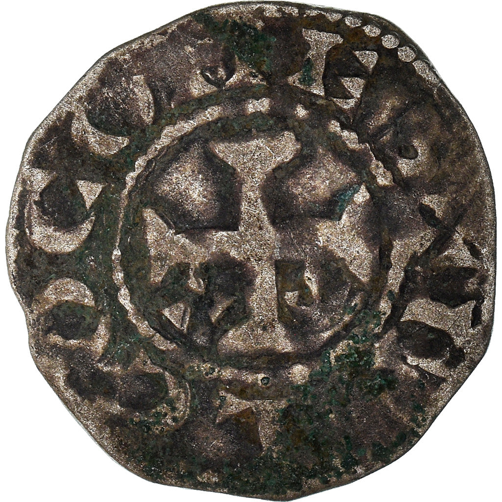 Moneta, Francja, Anjou, Foulques V, Denarius, Angers, VF(20-25), Srebro