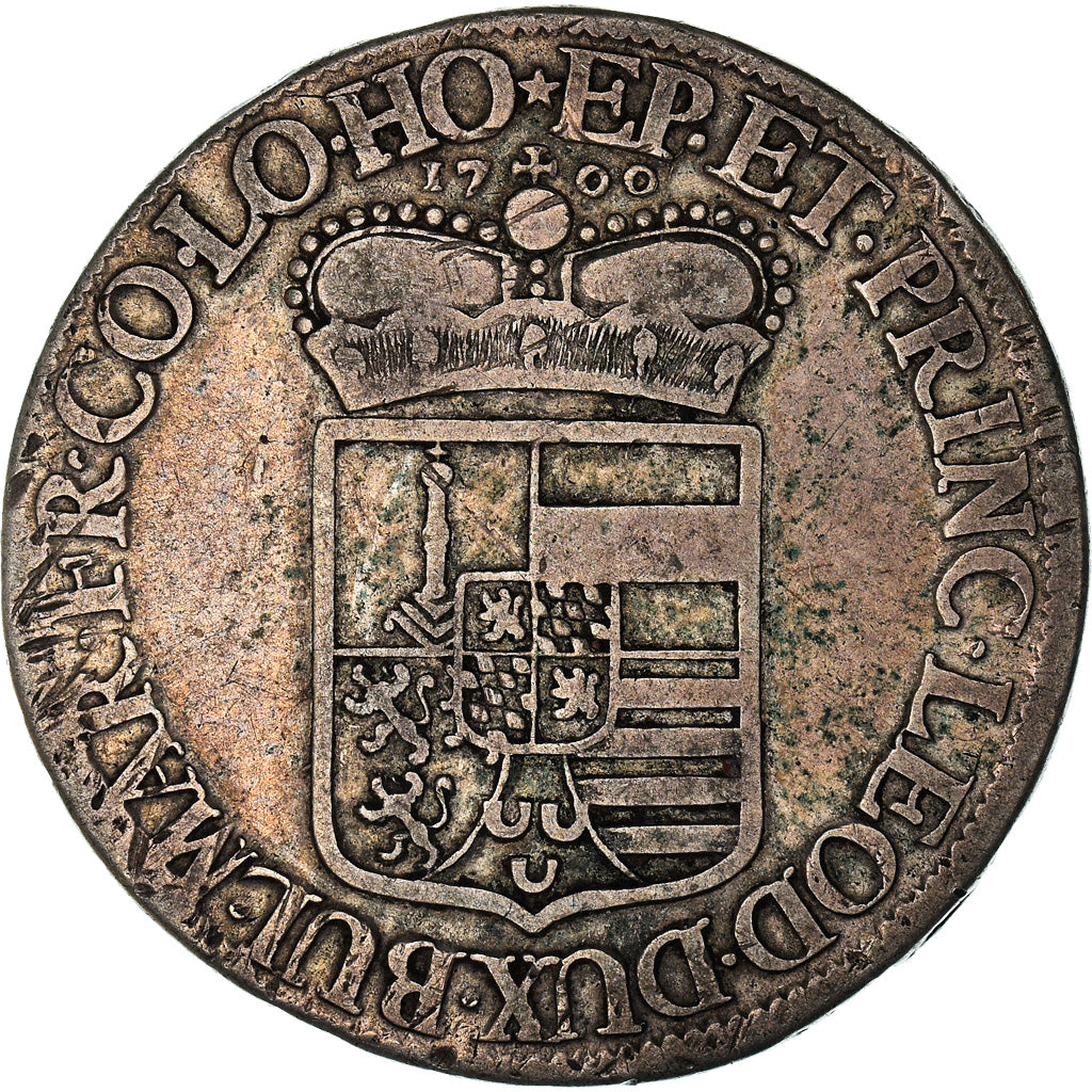 Munten, LUIK, Joseph Clement, Patagon, 1700, Brussels, ZG+, Zilver, KM:112.2
