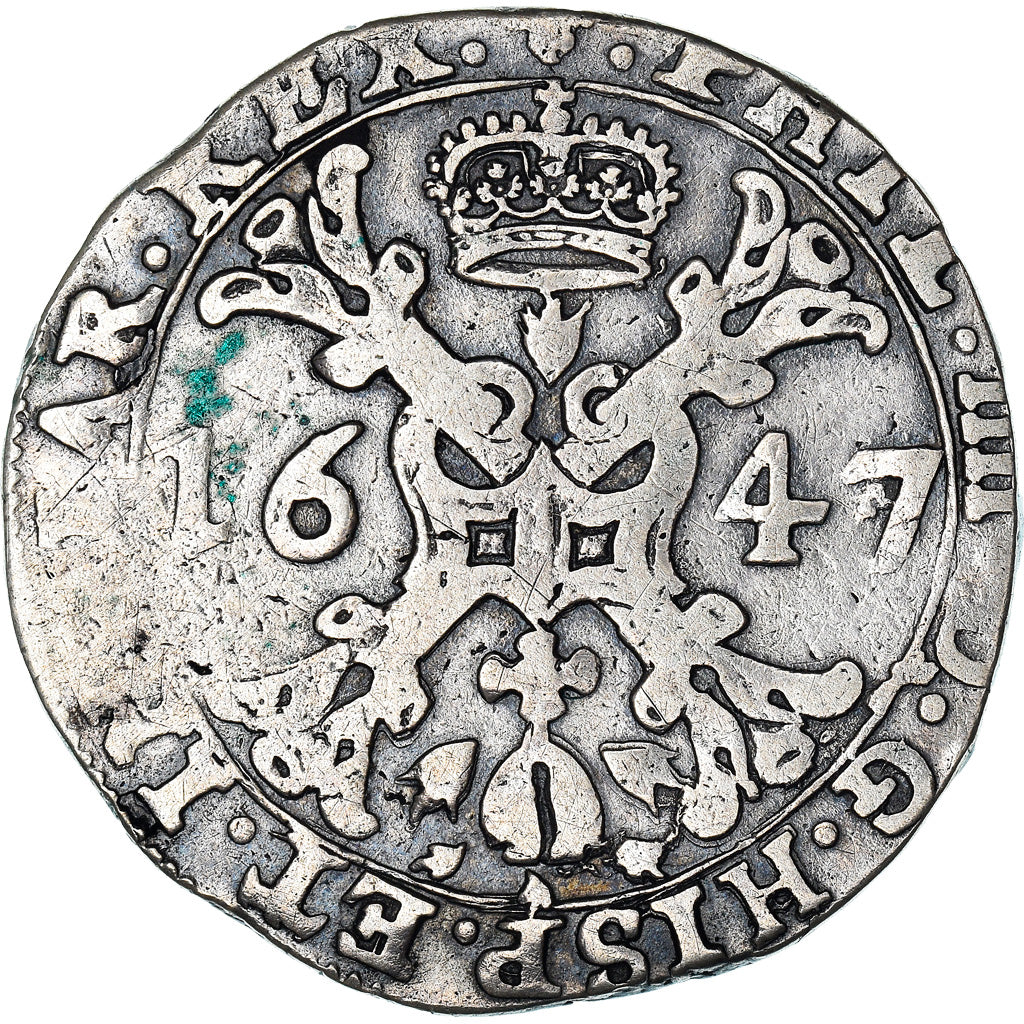 Coin, Spanish Netherlands, Flanders, Philip IV, 1/2 Patagon, 24 Sols, 1647