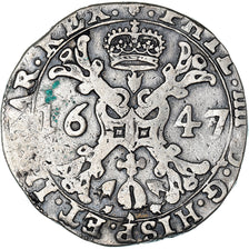 Coin, Spanish Netherlands, Flanders, Philip IV, 1/2 Patagon, 24 Sols, 1647