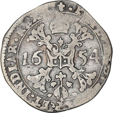 Coin, Spanish Netherlands, Flanders, Philip IV, 1/4 Patagon, 1654, Bruges