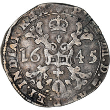 Monnaie, Pays-Bas espagnols, BRABANT, Philippe IV, 1/4 Patagon, 1645, Brabant