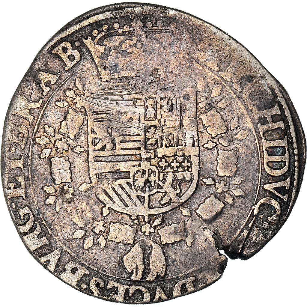 Coin, Spanish Netherlands, BRABANT, Albert & Isabella, 1/4 Patagon, Antwerp
