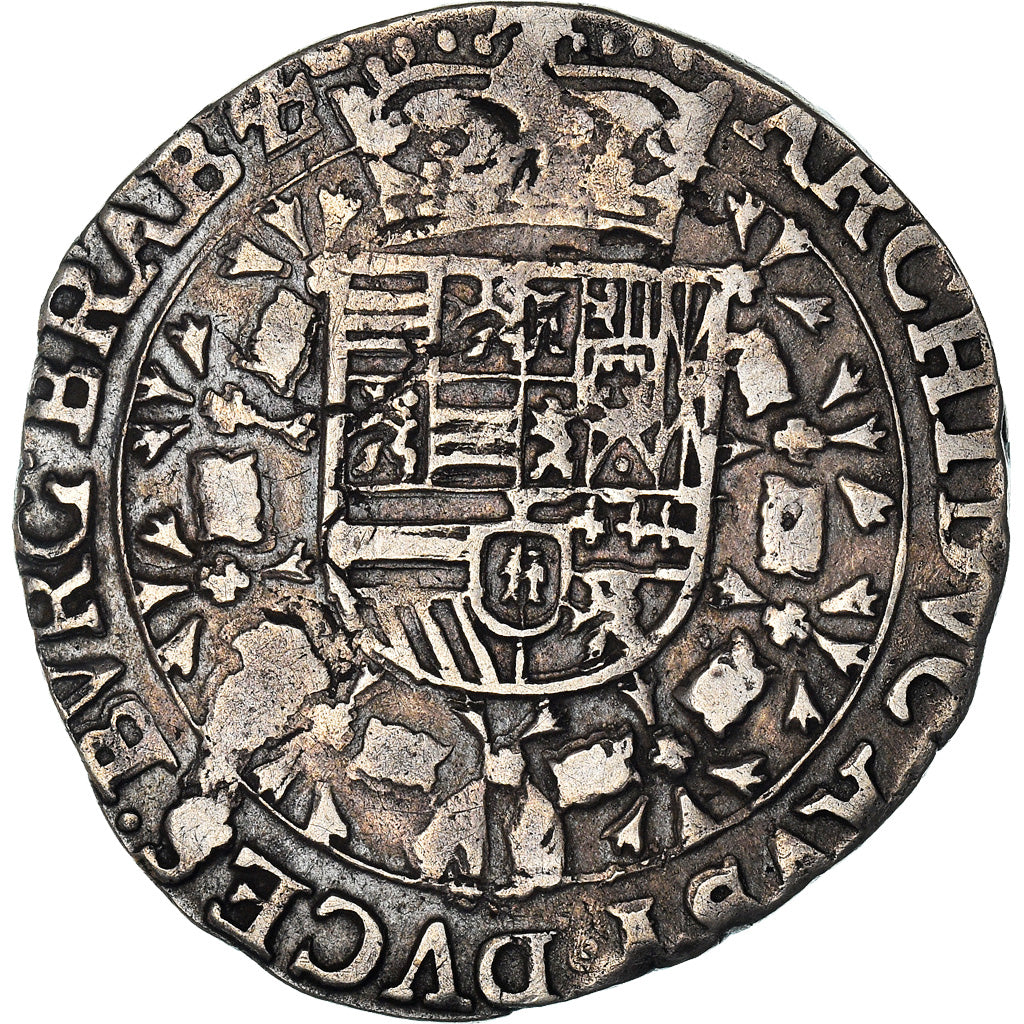 Coin, Spanish Netherlands, BRABANT, Albert & Isabella, 1/4 Patagon, Antwerp