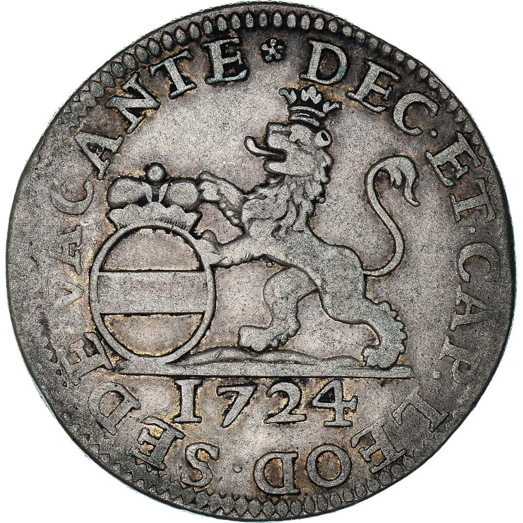 Monnaie, LIEGE, Principalty of Liege, Escalin, 6 Sols, 1724, Liege, Siege