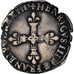 Coin, France, Henri III, 1/4 Ecu, 1583, Angers, EF(40-45), Silver, Sombart:4662