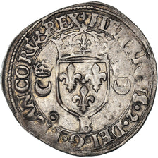 Coin, France, Henri II, Douzain aux croissants, 1549, Rouen, AU(50-53), Billon