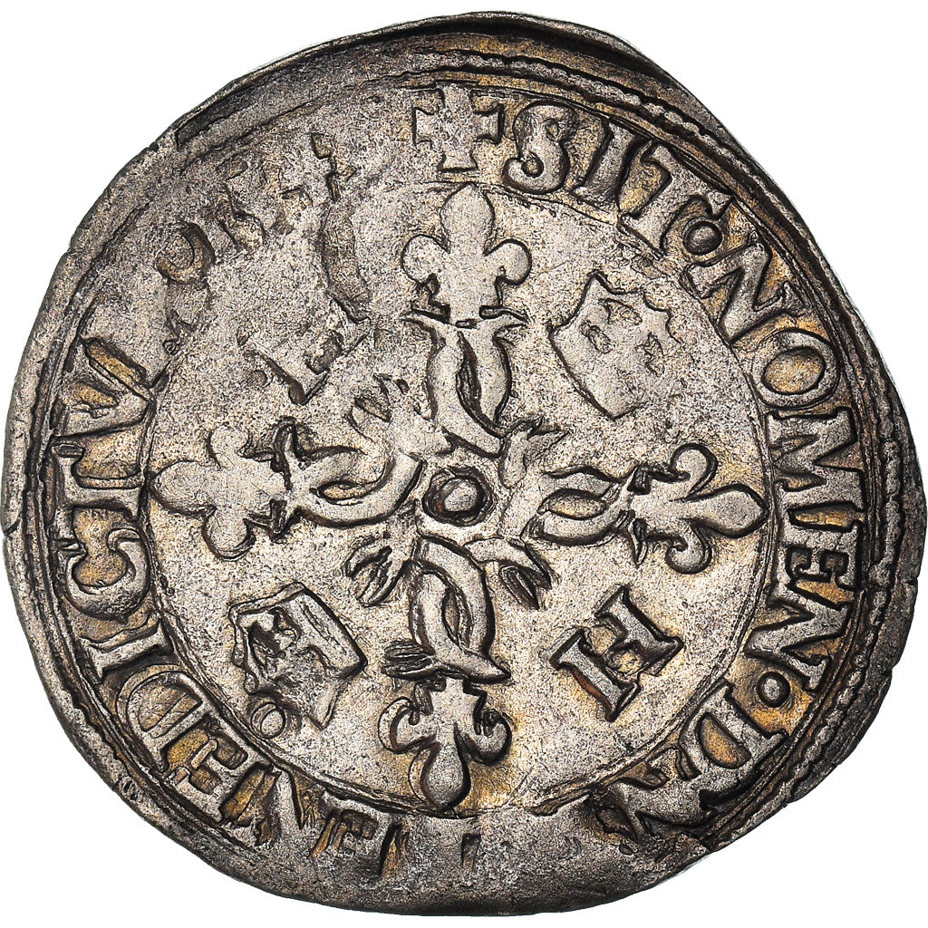 Coin, France, Henri II, Douzain aux croissants, 1549, Rouen, AU(50-53), Billon