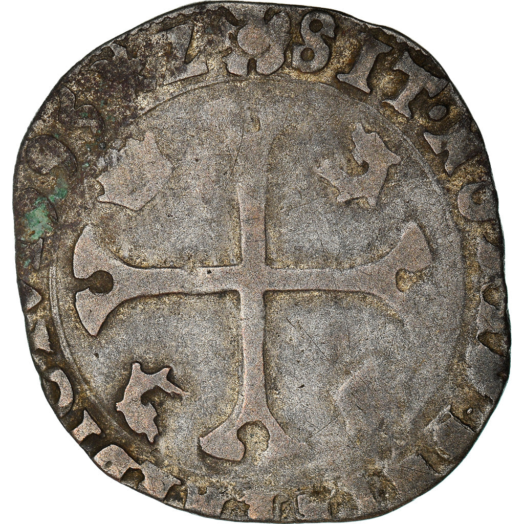 Monnaie, France, Henri IV, Douzain du Dauphiné, 1595, Grenoble, TB+, Billon