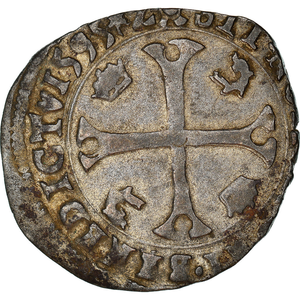 Coin, France, Henri IV, Douzain du Dauphiné, 1595, Grenoble, VF(30-35), Billon