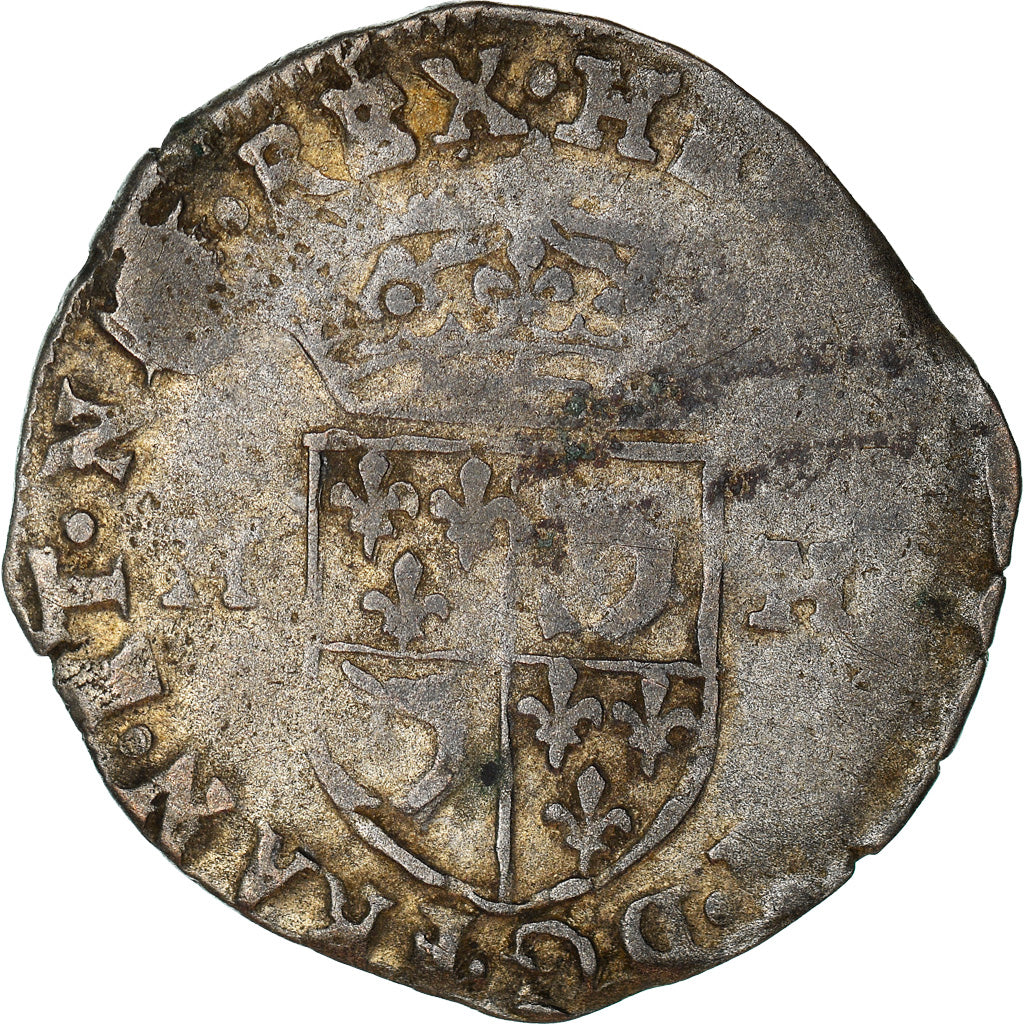 Moneta, Francia, Henri IV, Douzain du Dauphiné, 1593, Grenoble, MB, Biglione