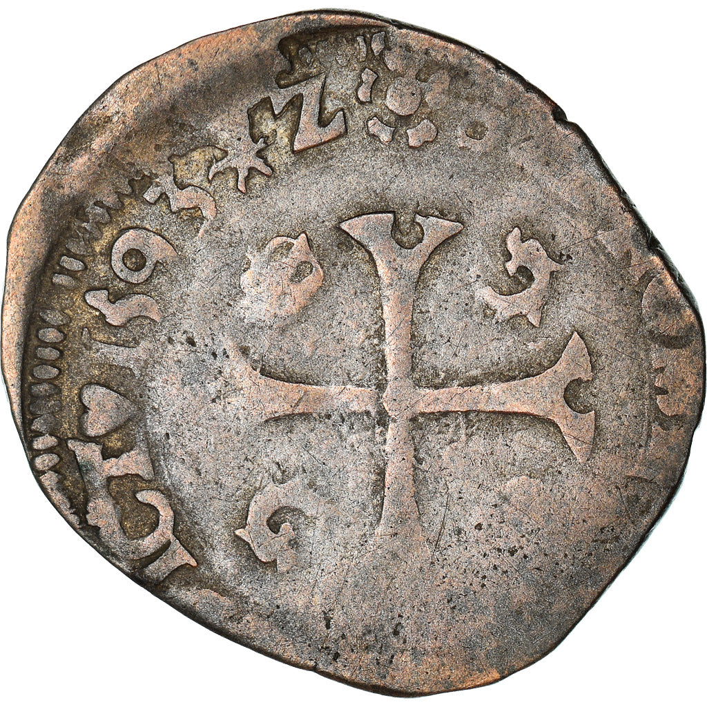 Münze, Frankreich, Henri IV, Douzain du Dauphiné, 1593, Grenoble, SGE+