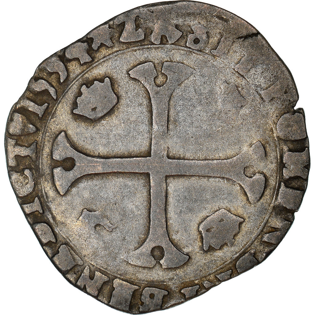 Monnaie, France, Henri IV, Douzain du Dauphiné, 1594, Grenoble, TB, Billon