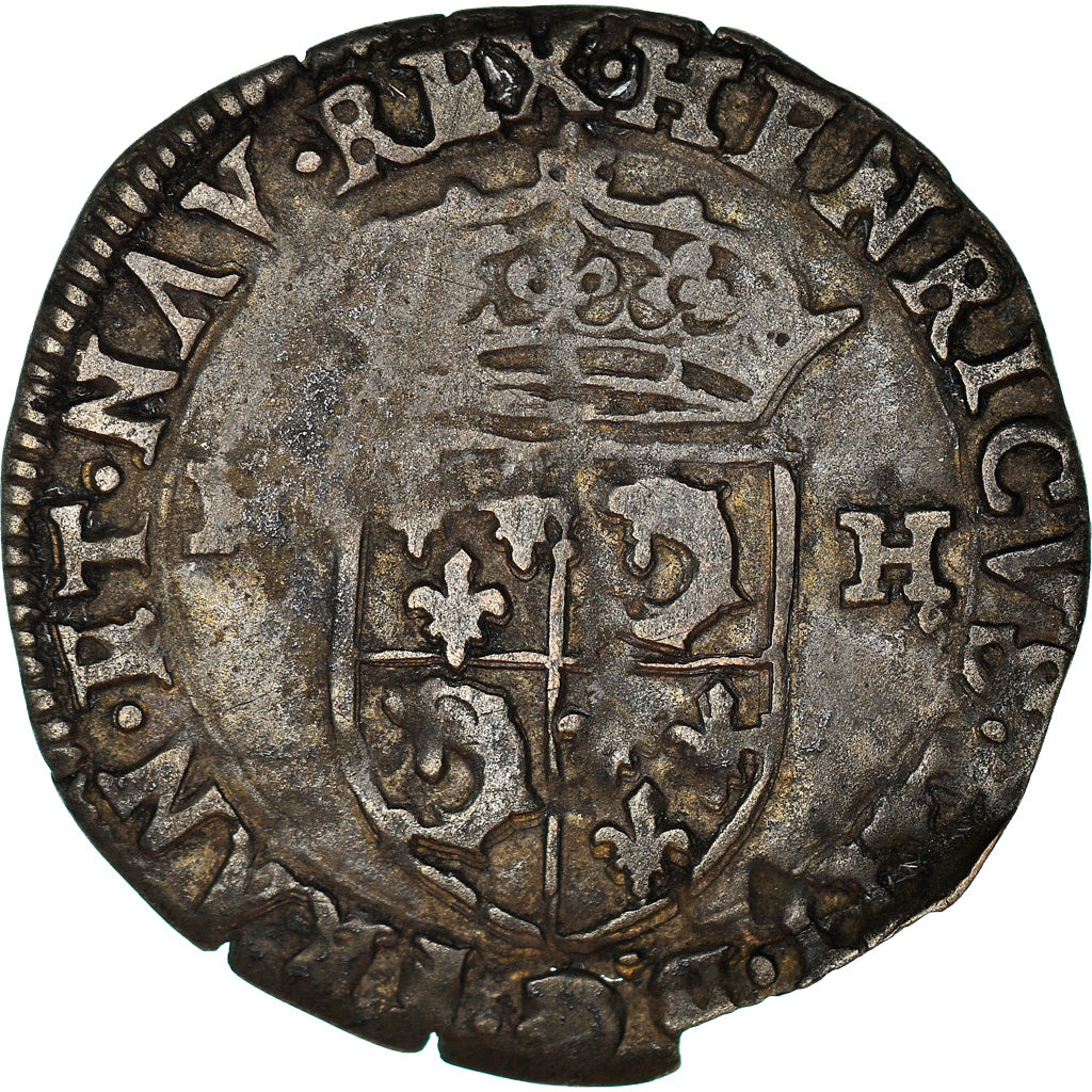 Moneda, Francia, Henri IV, Douzain du Dauphiné, 1594, Grenoble, MBC, Vellón