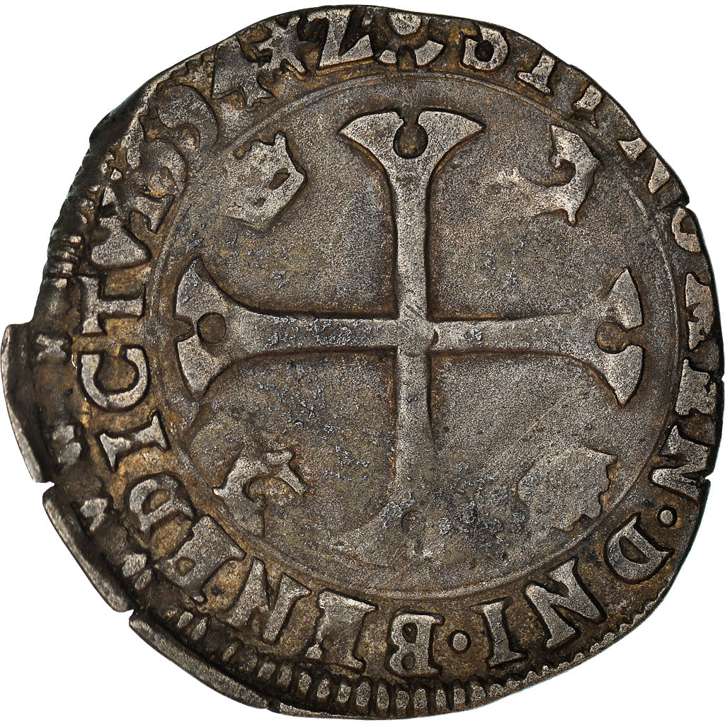Moneda, Francia, Henri IV, Douzain du Dauphiné, 1594, Grenoble, MBC, Vellón