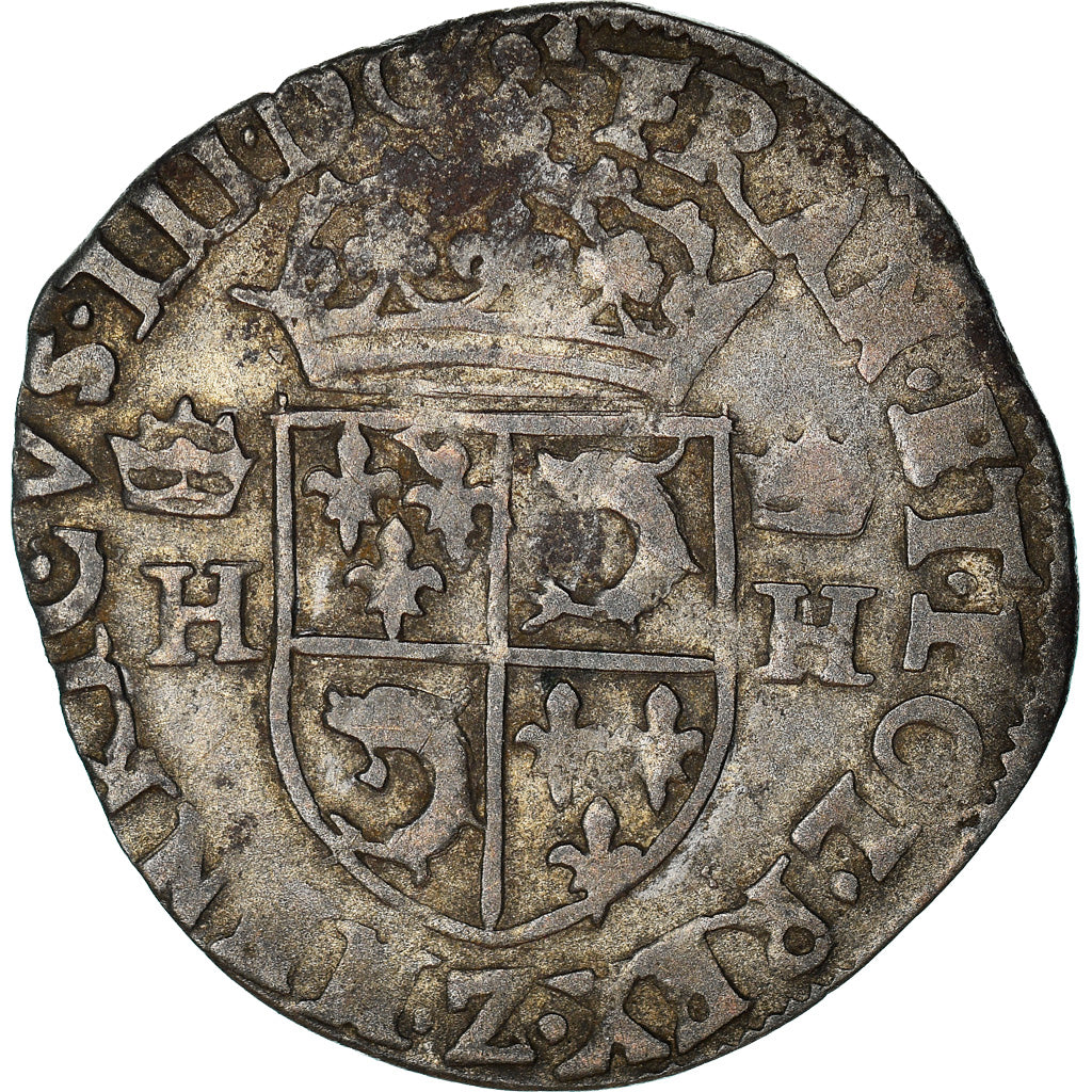 Münze, Frankreich, Henri III, Douzain du Dauphiné, 1587, Grenoble, S+, Billon