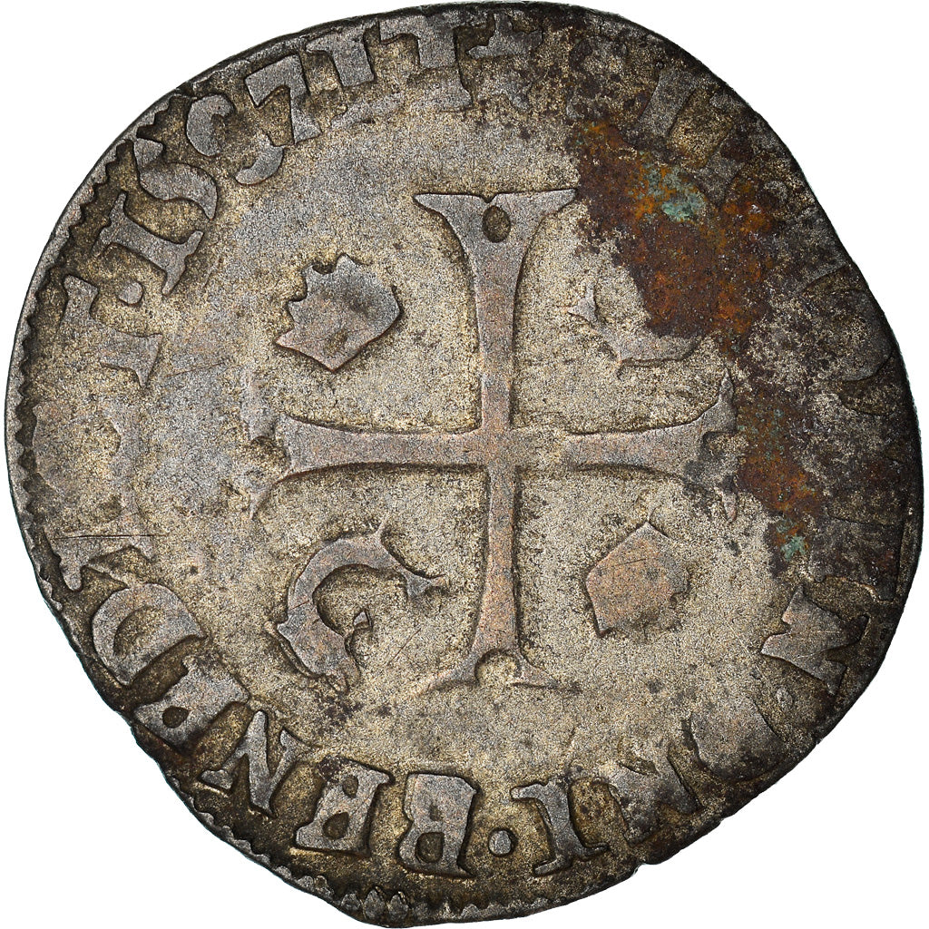 Münze, Frankreich, Henri III, Douzain du Dauphiné, 1587, Grenoble, S+, Billon