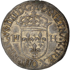 Coin, France, Henri IV, Douzain, 1595, Riom, EF(40-45), Billon, Sombart:4420