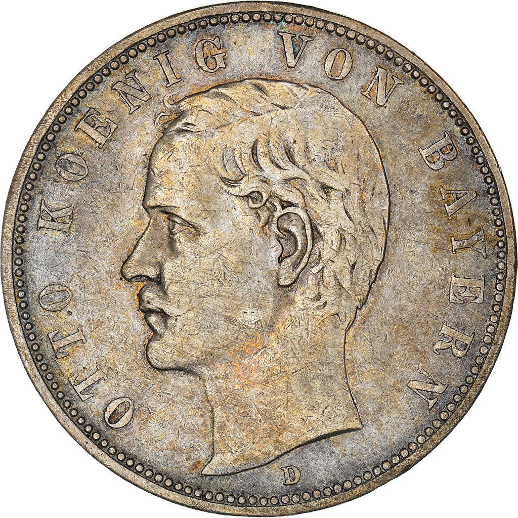 Coin, German States, BAVARIA, Otto, 5 Mark, 1903, Munich, AU(50-53), Silver