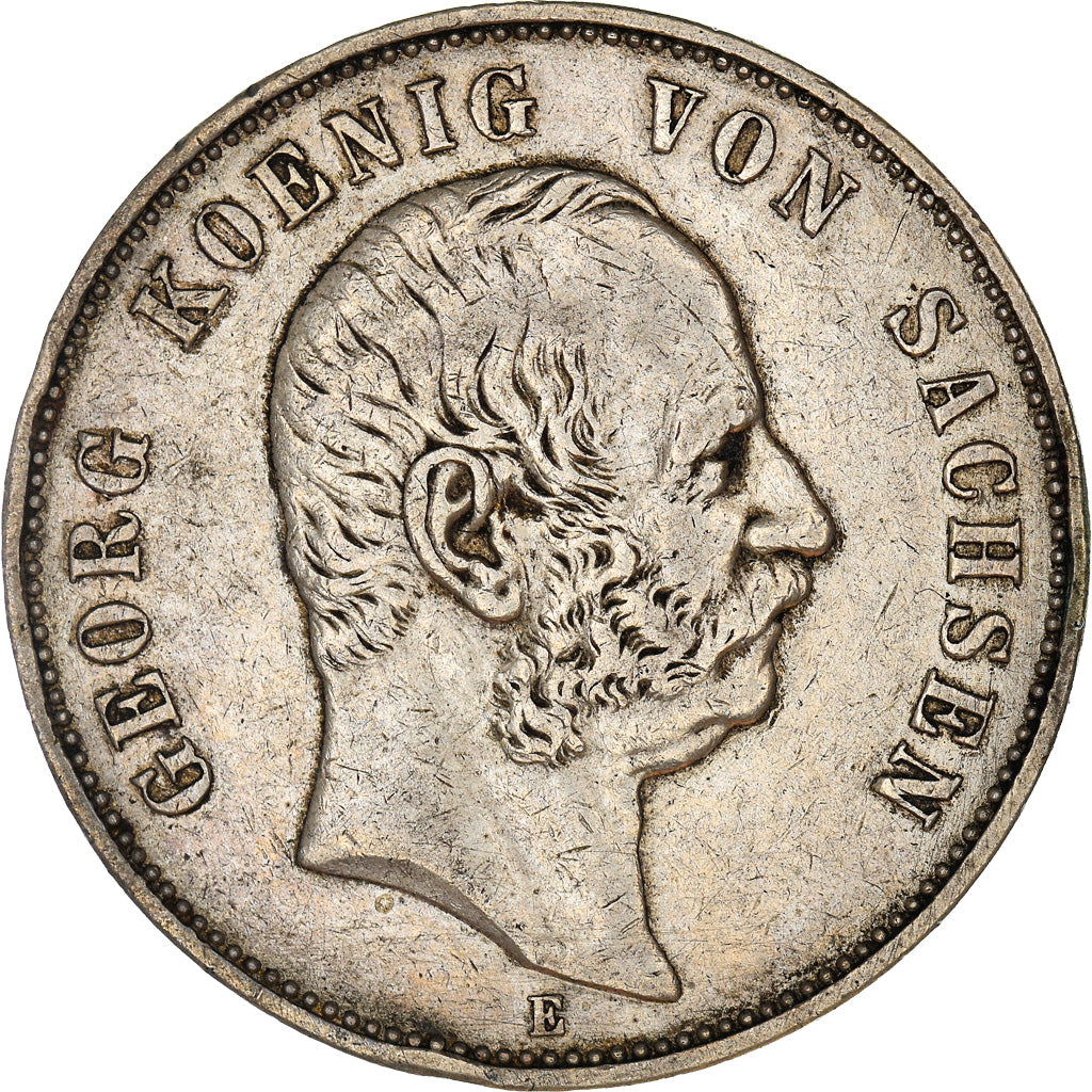 Coin, German States, SAXONY-ALBERTINE, Georg, 5 Mark, 1904, Muldenhütten