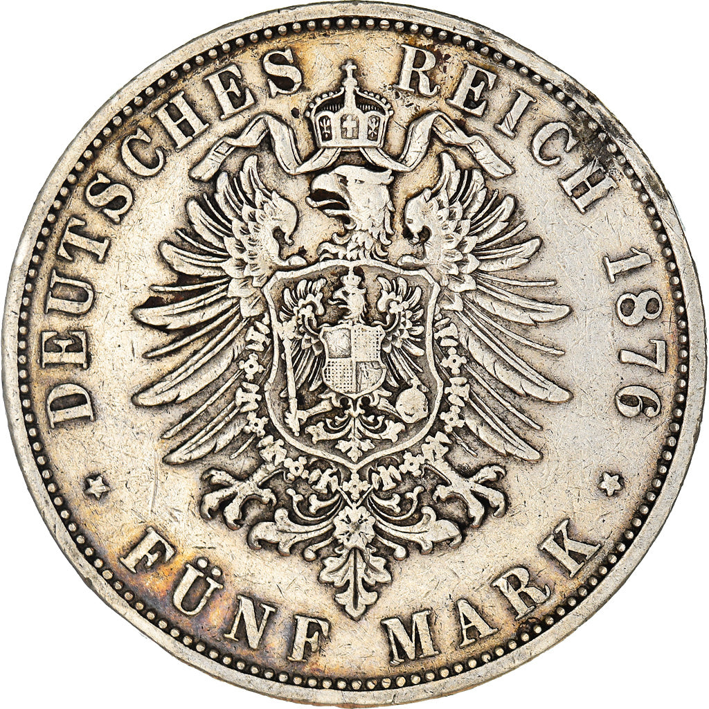 Münze, Deutsch Staaten, WURTTEMBERG, Karl I, 5 Mark, 1876, Freudenstadt, SS