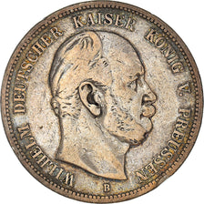 Moneda, Estados alemanes, PRUSSIA, Wilhelm I, 5 Mark, 1876, Breslau, BC+, Plata