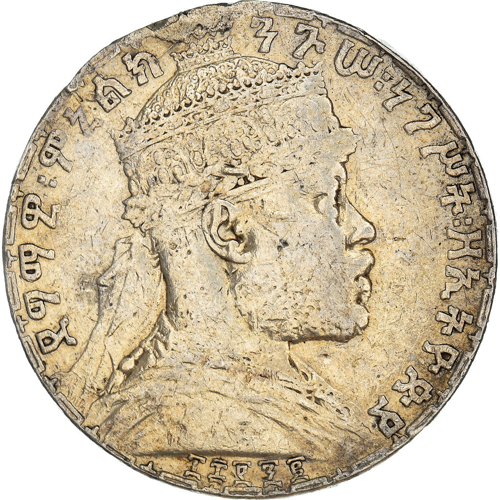 Moneta, Etiopia, Menelik II, Birr, 1903, Paris, MB+, Argento, KM:19