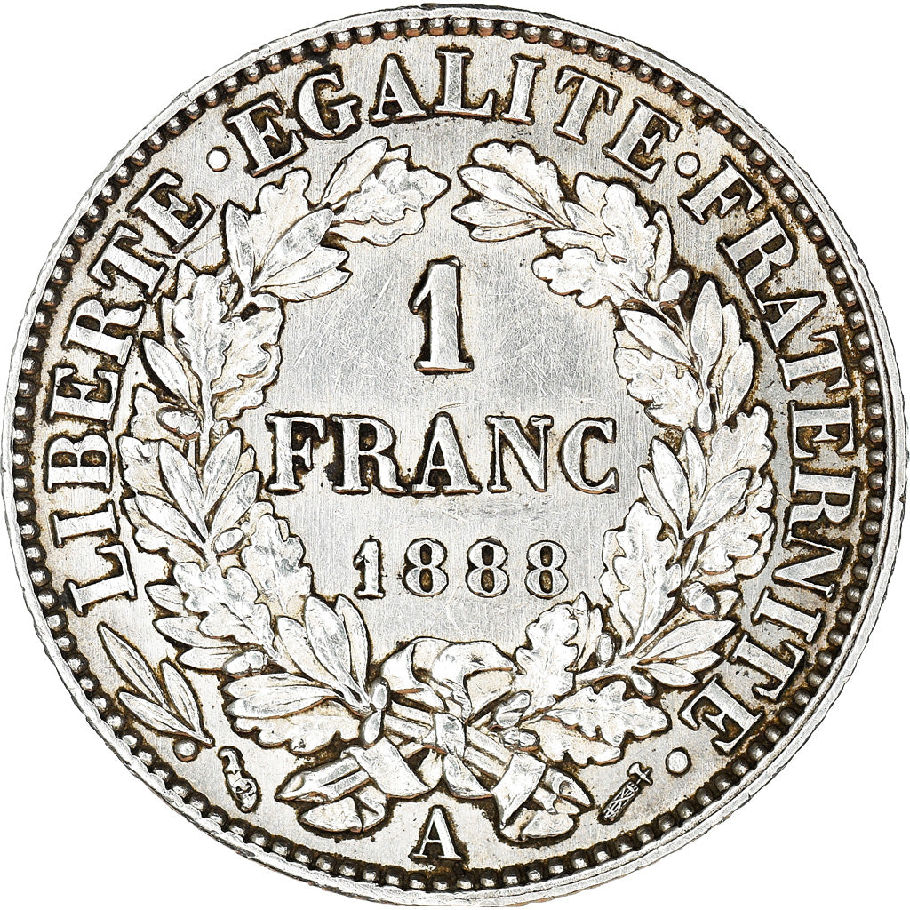 Moneda, Francia, Cérès, Franc, 1888, Paris, EBC, Plata, KM:822.1, Gadoury:465a