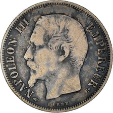 Coin, France, Napoleon III, Napoléon III, Franc, 1858, Paris, VF(20-25)