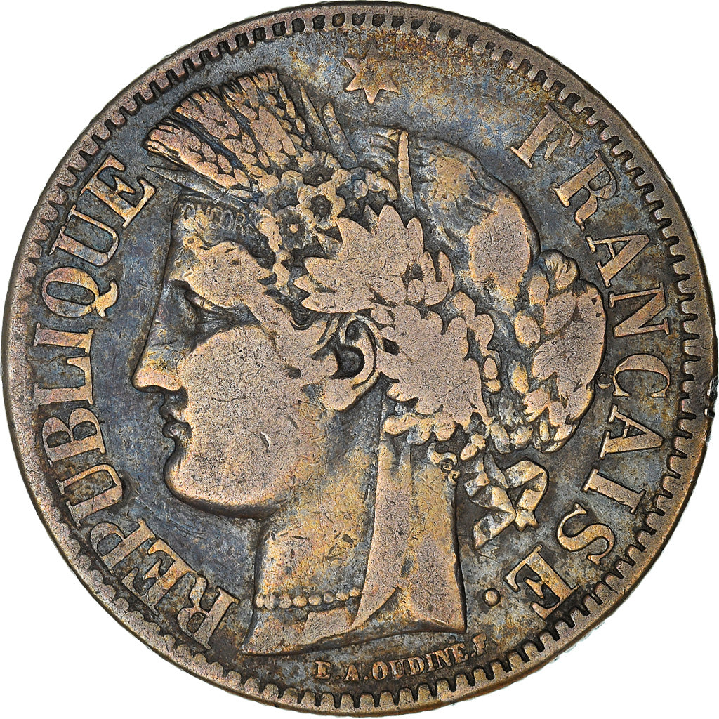 Coin, France, Cérès, 2 Francs, 1871, Bordeaux, VF(30-35), Silver, KM:816.2
